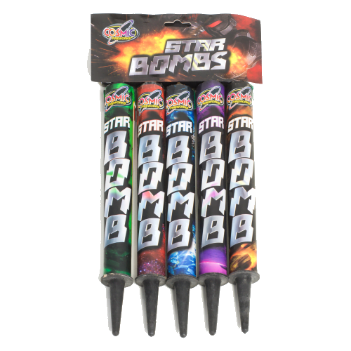 Cosmic Fireworks Star Bombs - 1.3G Twin Shot Roman Candles